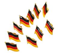 LIGIGWASH 10 Pcs German Flag Brooch Iron Pins with Secure Butterfly Clasp Collar Badge for Clothing Shawl Scarf Accessories Patriotic for Various Occasions