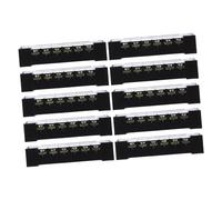 LIGIGWASH 10pcs Black Barrier Terminal Block Screw Connector with Protective Cover Electrical Wiring Terminal Strip for Residential Commercial Industrial Use