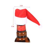 LIGIGWASH 10pcs Christmas Hat Shape Wine Bottle Cover Stoppers for Sparkling Wine and Cava Festive Holiday Table Decoration Reusable Sealers for Glass Bottles Christmas Party Accessory