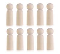 LIGIGWASH 10pcs DIY Plain Wooden Peg Dolls Blank Figures for Cake Toppers, Wedding Party Decorations, Natural Wood Material Smooth Surface for Crafting and Painting