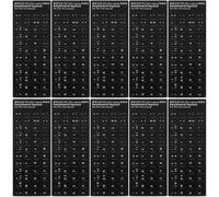 LIGIGWASH 10Pcs Portuguese Keyboard Stickers Black Matte Background with White Letters Universal Replacement Keyboard Skin for Laptop Computer Accessories