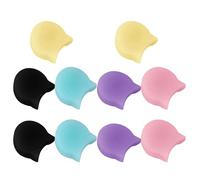 LIGIGWASH 10Pcs Soft Silicone Clarinet Thumb Rest Cushion Set for Flute Oboe Woodwind Instruments, Comfortable Support Pads in Pink, Violet, Black, Sky Blue, Yellow for Student and