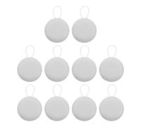 LIGIGWASH 10pcs White Small round Earbuds Protective Storage Case with Clip, Shockproof Earbud Carrying Organizer for Travel, Office, and Home