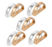 LIGIGWASH 10pcs Zinc Alloy Semi-circle Napkin Rings with Polished Gold and Silver Finish D-shaped Metal Napkin Holders for Dining Table Smooth Craftsmanship for Family Dinners and