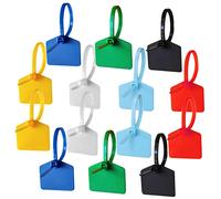 LIGIGWASH 120pcs Nylon Cable Zip Ties with Labels Self Locking Wire Marker Tags for Garage Home Electronics and Computer Cable Management Organizers in Red Yellow Blue Green Black White