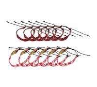 LIGIGWASH 12pcs Adjustable Strawberry Bracelets Bohemian Braided Wristlets Ethnic Cloth String Jewelry Soft Breathable Macrame Handwoven Wristbands for Festival Casual Wear