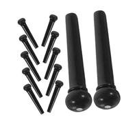 LIGIGWASH 12pcs Black Acoustic Guitar Bridge Pins Abs Folk Guitar String Pegs Replacement Parts Stable Fit for String Fixing and Resonance Reduction
