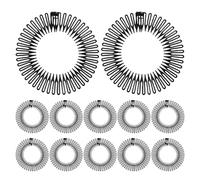 LIGIGWASH 12pcs Full Circular Stretch Hair Combs - Stretch Comb Headband with Teeth - Black Flexible Round Hair Wrap Clips for Female Daily Styling Headwear