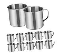 LIGIGWASH 12pcs Stainless Steel Drinking Cups Fall-Resistant Small Water Mugs for Kindergarten Camping Outdoor Family Use