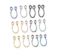 LIGIGWASH 12pcs Stainless Steel Fake Nose Rings with Color Including Black Silver Gold Rose Gold Blue Simple Non Piercing Nostril and Lip Jewelry for Women Daily Wear