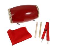 LIGIGWASH 14CM Cowhide Waist Drum Set Drumsticks Strap and Cloth Red Dance Performance Percussion Instrument for Adults and Children