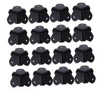 LIGIGWASH 16pcs Rounded Metal Speaker Cabinet Corner Protectors Black Collision Guards for Durable Amplifier and Furniture Edge Protection