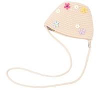 LIGIGWASH 1pc Bucket Shape Knitted Beach Bag for Women Portable Crossbody Pouch Chic Floral Design Lightweight and Stylish Tote for Outdoor Use for All Ages and Occasions Random Color