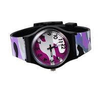 LIGIGWASH 1pc Cartoon Camouflage Wrist Watch Adorable Lightweight Childrens Wristwatch with Comfortable Band for Learning Purple Camo Design