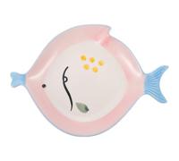 LIGIGWASH 1pc Creative Ceramic Fish-Shaped Dessert Plate Pink Blue Stylish Bread and Fruit Tray for Breakfast Cookies Salads Party Snacks Decorative Tableware