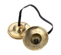 LIGIGWASH 1Pc Cymbal Bell for Meditation Practical Chime for Yoga and Religious Ceremonies Lightweight and Portable Design for Traditional Brass Finish