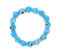 LIGIGWASH 1pc Retro Evil Eye Glass Bracelet for Women Stylish Decorative Wrist Chain Durable Beaded Accessory Unique Vintage Design for Daily Wear and Outdoor Style