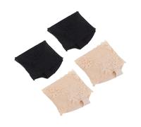 LIGIGWASH 2 Pairs Anti-Slip Toeless Toe Topper Socks with Soft Padding Invisible Half Socks for Women Open Toe for High Heels Sandals Casual Shoes Black and Nude