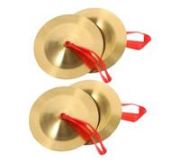 LIGIGWASH 2 Pairs Chic Mini Finger Cymbals for Musical Instruments for Dance Parties Comfortable Grip Durable Metal for Fun and Entertainment