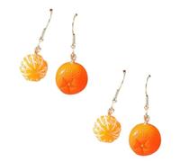 LIGIGWASH 2 Pairs Orange Shaped Dangle Earrings Lightweight Resin Ear Jewelry for Women Fruit Jewelry Fashion Accessories Safe for Sensitive Skin