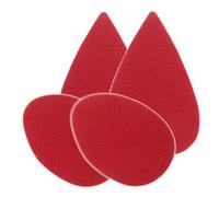 LIGIGWASH 2 Pairs Red Silicone High Heel Shoe Sole Protectors Non Slip Self Adhesive Pads with Wave Pattern for Noise Reduction and Shock Absorption Wear-resistant Anti-slip Grip for Women