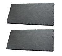 LIGIGWASH 2 Pcs Black Scald Sushi Plates Multipurpose Display Serving Trays Natural Material Reusable for Sushi Sashimi Dessert Steak