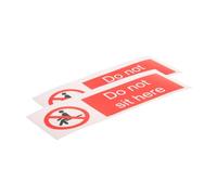 LIGIGWASH 2 pcs Prohibition Stickers Self-adhesive Safety Warning Signs for Offices Schools Hotels Non-slip Reflective Tape No Sit Here Alert for Accident Prevention