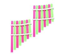 LIGIGWASH 2 Set DIY Homemade Panpipe Music Instrument Kit Educational Science Experiment for Students Colorful Lightweight Plastic and Metal Materials Portable Musical Learning Gift