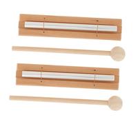 LIGIGWASH 2 Set Teacher Reminder Bells with Mallet Monophonic Hand Chimes for Classroom Management Meditation Yoga Prayer Durable Percussion Instruments for Mindfulness and Outdoor Use