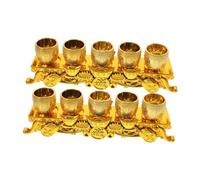 LIGIGWASH 2 Set Vintage Style Mini Plastic Worship Chalice Set with Altar Lightweight and Easy Clean Gold Offering Cups for Temple Home Rituals Portable Dual Purpose Wine Supplies for
