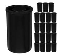LIGIGWASH 20pcs Black Plastic Film Canisters with Caps Lightproof Camera Reel Storage Containers Portable Compact Photo Storage Boxes for Film Protection and Travel Reusable Case