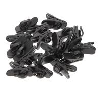 LIGIGWASH 20pcs Lapel Microphone Clip Microphone Clip for 2.0-2.4mm Cable Abs Sturdy Black Clamp for Collar or Tie for Speeches Online Chats