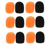 LIGIGWASH 20pcs Microphone Windproof Covers Mic Windscreen Muffs for Handheld Mics Ktv Karaoke Events Black and Orange Options