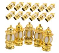 LIGIGWASH 20pcs Miniature Lamps for Dollhouse Doll House Miniature Retro Oil Lantern Dollhouse Accessories Scene Ornaments Hurricane Lantern Kerosene Lamp Golden