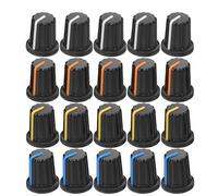 LIGIGWASH 20PCS Plastic Audio Control Knobs Semi-Shaft Design Volume Tone Rotary Replacement for Guitar Mixer Board Amplifiers Dj Console Compatible