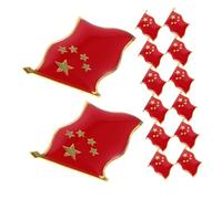 LIGIGWASH 20pcs Red Flag Lapel Pins Alloy Patriotic Badge with Five-pointed Star National Day Celebrations Brooch for Cultural Events and Gifts
