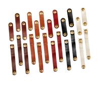 LIGIGWASH 24pcs Handmade Leather Cable Tie Keepers Cord Organizers with Colors Lightweight Leather Straps for Headphones USB Data Wire Management