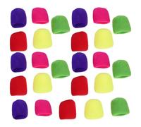 LIGIGWASH 25pcs Thickened Mic Covers Sponge Windscreens Elastic Microphone Sleeves for Handheld Microphones Soft Windproof Protective Sleeve for Ktv Recording Studios Karaoke Multi-color