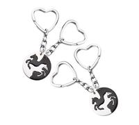 LIGIGWASH 2pairs Heart Keyring Chain Puzzle Horse Keychain Heavy Duty Lanyard for Keys Charm Keychain Horse Lovers Charm