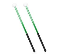 LIGIGWASH 2pcs Aluminum Alloy Drum Mallets with Felt Heads Ergonomic Percussion Sticks for Marching and Practice Comfortable Replacement Drumsticks in Green Professional Timpani and Drum