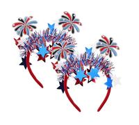 LIGIGWASH 2pcs American Flag Headbands for Women Patriotic Red White Blue Hair Accessories for Independence Day Parties Versatile Usa Flag Hoops for Festive Celebrations