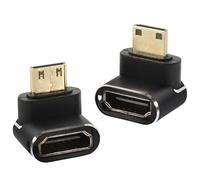 LIGIGWASH 2pcs Angled Video Adapter Male to Female Extension Converter for Tv Monitor Laptop Receiver Stable Signal Transmission Compact Design