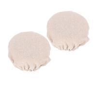 LIGIGWASH 2pcs Beige Washable Cloth Jar Covers for Kitchen Storage, Keeps Food Fresh with Sturdy Cloth Material, Replacement Lid Covers for Household Jars and Bottles