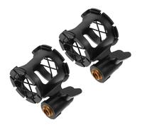 LIGIGWASH 2Pcs Black Microphone Shock Mount Holder Clamp Anti-Vibration Suspension Bracket for Condenser Microphone Studio Recording Music Mic Stand