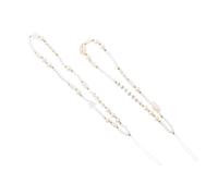 LIGIGWASH 2Pcs Bohemian Style Mobile Phone Chains with Pearl Shell Letter Beads Anti-slip Acrylic Hanging Lanyards for Phone Decor and DIY Accessories Lightweight Wear-resistant Wrist Straps