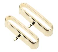 LIGIGWASH 2Pcs Brass Electric Guitar Single Coil Pickup Covers Open Top Metal Shell, Pickup Cover Mounts for DIY and Stage Performance Accessories in Gold
