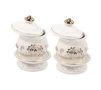 LIGIGWASH 2pcs Ceramic Worship Cups with and Tray Buddhist Temple Offering Bowls for Water Purification and Ritual Use Elegant Home Decoration
