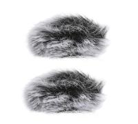 LIGIGWASH 2pcs Clip-on Microphone Windproof Covers Grey Black Plush Mic Protectors with Noise Reduction for Lavalier Mics Practical Accessories Suitable for Recording and Live Broadcast