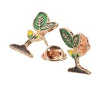 LIGIGWASH 2pcs Creative Green Leaf Enamel Pins Glossy Oil Drip Finish Brooches for Women Stylish Cartoon Plant Badge for Clothing and Bag Decoration
