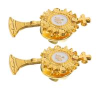 LIGIGWASH 2pcs Cross Brooch Pin Metal Lapel Badge for Baptism Communion Church Service Devotional Outfits Accessories for Men Women